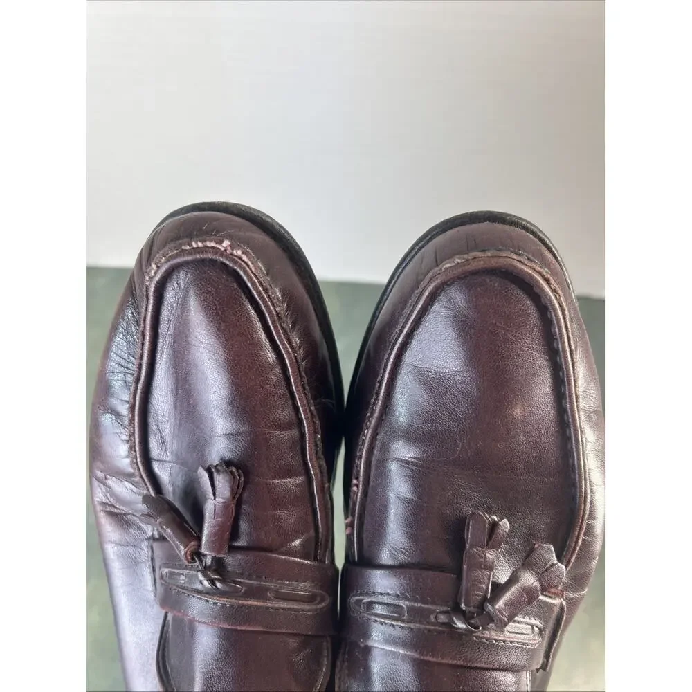 Vintage Belvedere Firenze Italy Leather Tassel Loafers Men’s 11N As Is Brown 90s